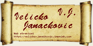 Veličko Janaćković vizit kartica